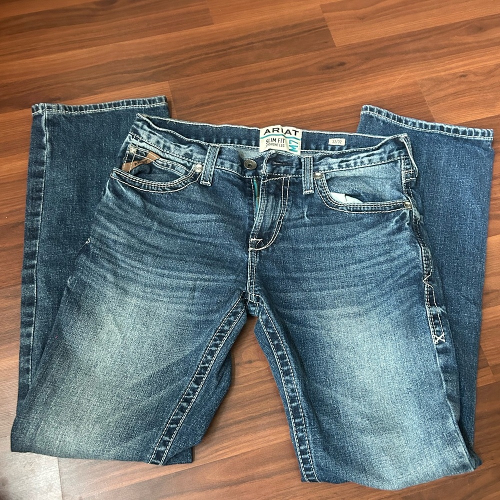 Ariat Slim Fit Straight Leg Jeans - Dark Blue